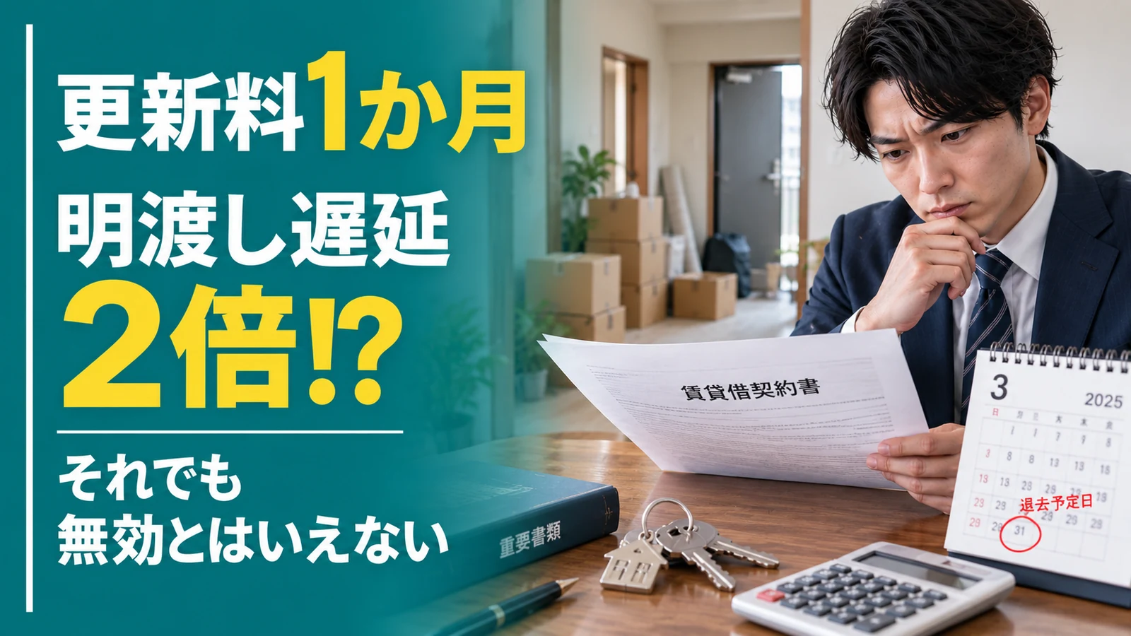 賃貸借契約の更新料1か月と明渡し遅延2倍の有効性を扱う判例解説