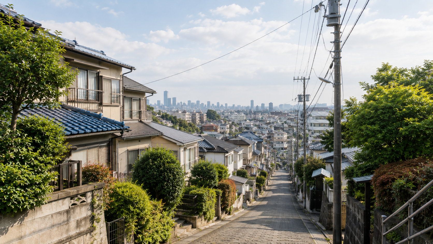 横浜らしい坂のある住宅街