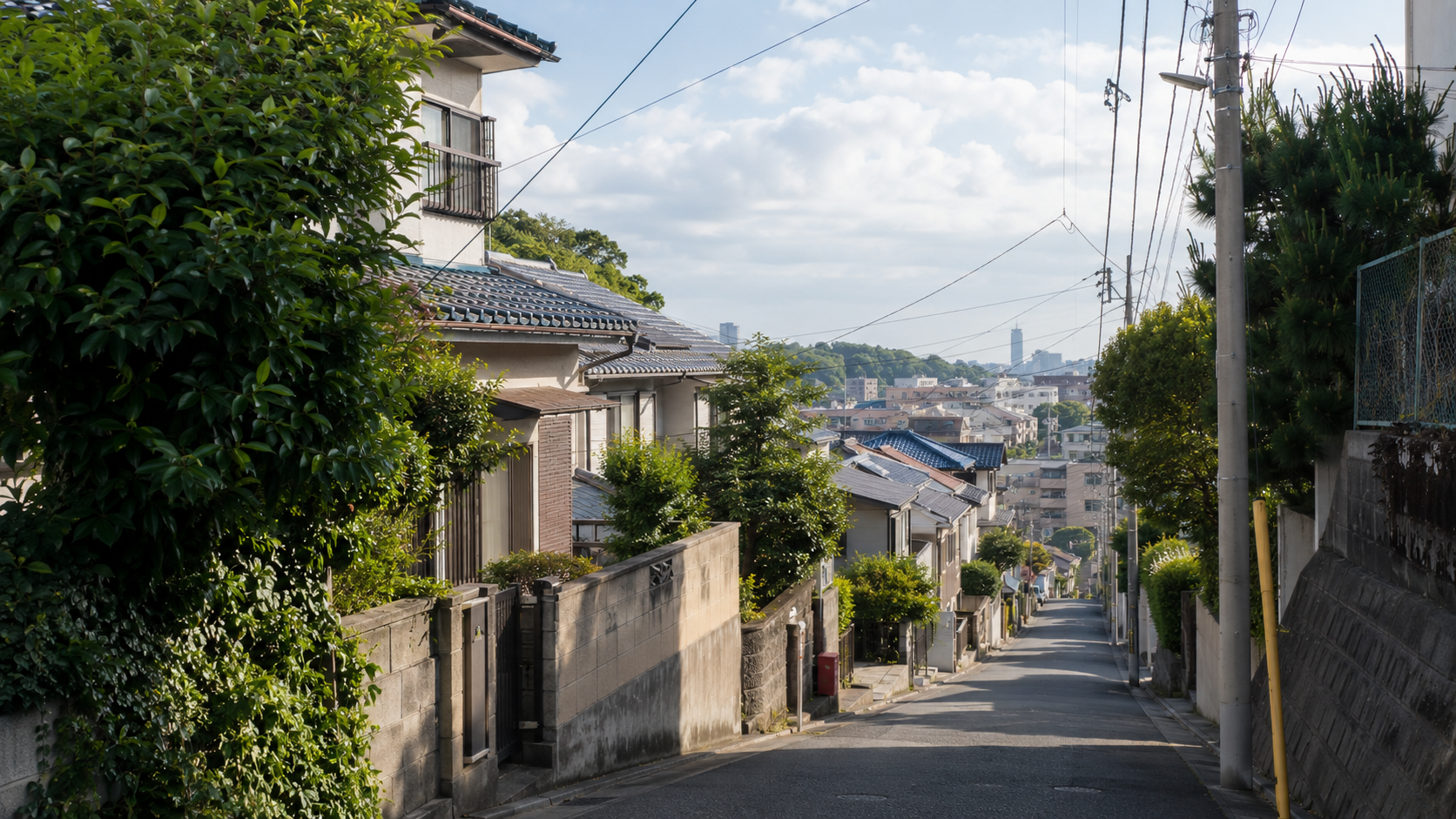 横浜の住宅街と坂道