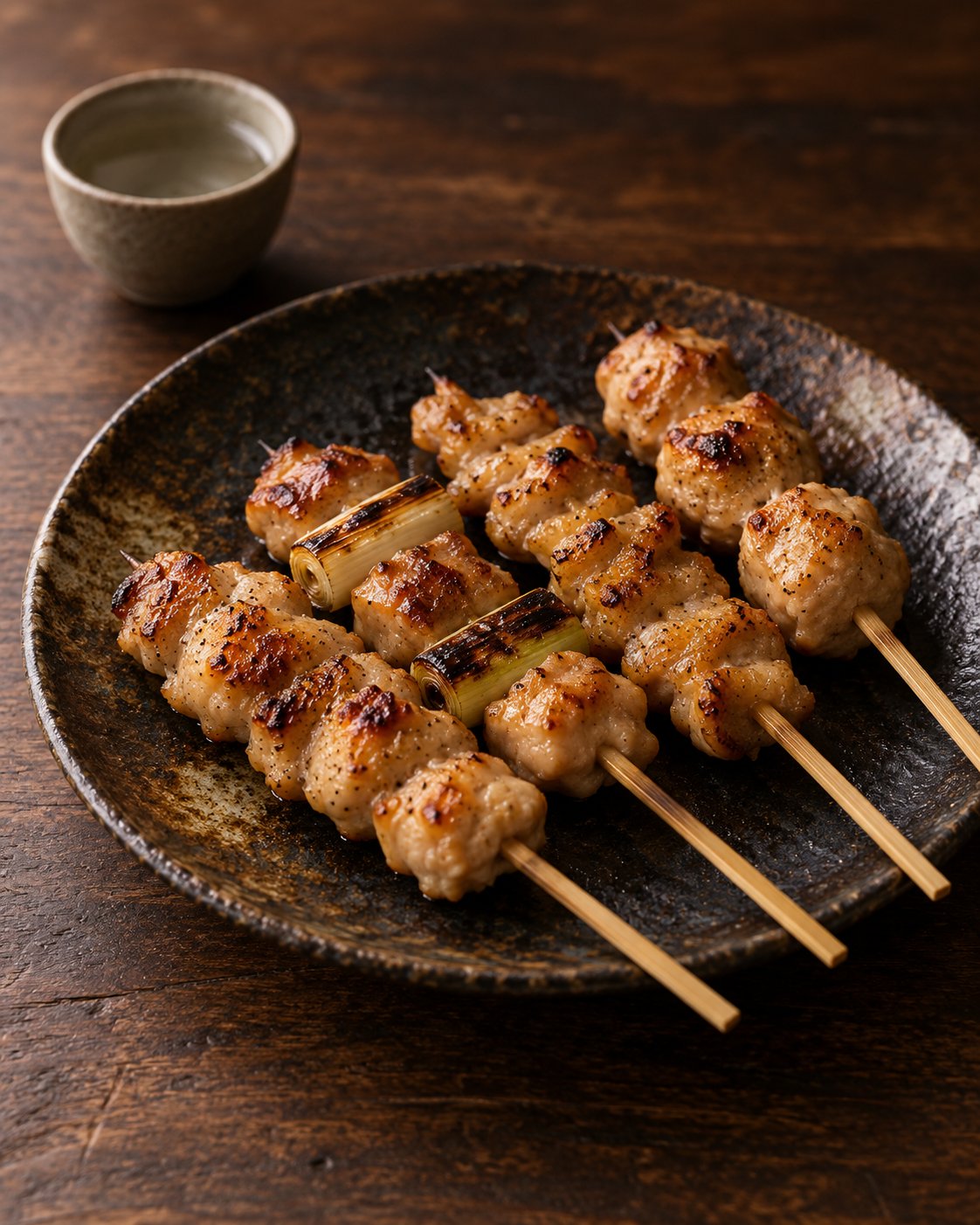 串焼きの皿を描いたAIイメージ。実際の店舗・商品ではありません。